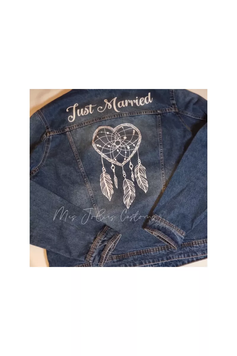 Veste en jean a personnaliser monochrome dos